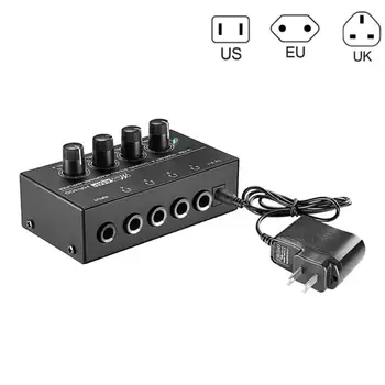 AB Tak, Ha400 Ultra Kompakt 4 Kanal Mini O stereo kulaklık Amplifikatör Güç Adaptörü İle Siyah Bluetooth Uyumlu