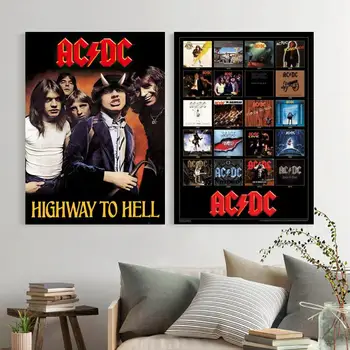 AC_DC Bant Tuval sanat posterleri ve Duvar sanat resmi Baskı Modern Aile yatak odası dekoru Posterler