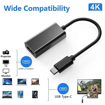 Adaptör Erkek Kadın USB dönüştürücü kablosu dönüştürücü kablosu 4K USB3. 1 10Gbps HDTV adaptör kablosu HDMI uyumlu