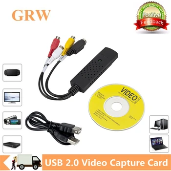 Adaptörü Converter Kablo RCA 2.0 TV DVD VHS İçin RCA Ses Video 2.0 Yakalama Kartı GRWİBEOU USB USB yakalama cihaz 8/Win7/XP İçin 