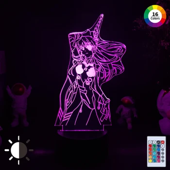 Akrilik 3d anime lamba anime NeonGenesisEvangelion gece lambası lamba heykelcik aydınlatma yatak odası ışık ev dekor lambası hediye