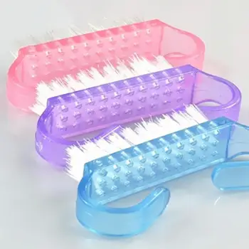 Akrilik Tırnak Fırçası 3 Renk Nail Art Manikür Pedikür Yumuşak Toz Kaldırmak Plastik Temizleme Tırnak Fırçaları Dosya alet takımı