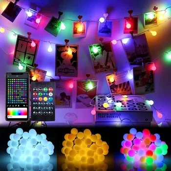 Akıllı APP LED küre dize ışıklar DIY USB Garland peri dize ışık Navidad düğün noel dekorasyon tatil aydınlatma