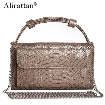 Alirattan сумка женская 2022 тренд leather Snake Pattern Leather Clutch Messenger Bag Women Handbag Shoulder Bag