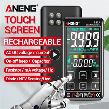 ANENG 621A Akıllı Dijital Multimetre 9999 Sayımlar Dokunmatik Ekran Transistör Test Cihazı Multimetre True RMS Otomatik Aralığı DC / AC 10A Metre