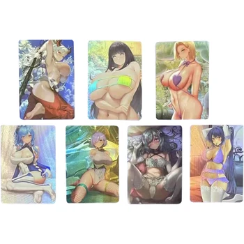 Anime Kızlar Flash Kartlar Yamato Rem Hyuga Hinata Android 18 Genshin ACG Seksi Kawaii Oyunu Anime Koleksiyon Kartları Hediye Oyuncaklar