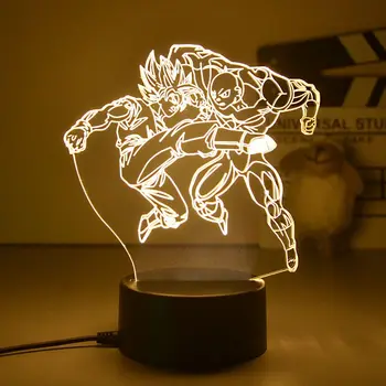 Anime Maymun Kral Goku Şekil LED Gece Lambası Karikatür dragon topu Gece Lambası Süper Saiyan 3d Lamba Süsleme Doğum Günü Hediyeleri