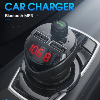 Araba Bluetooth Uyumlu 4.2 FM Verici FM Radyo Adaptörü 3.4 A Akıllı Hızlı Şarj USB şarj aleti çift USB şarj Araba Aksesuarları