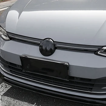 Araba Parlak Siyah Ön Tampon Mesh Merkezi İzgara İzgara Kalıplama Şeritleri Kapak Trim-VW Golf 8 MK8 2021 2022