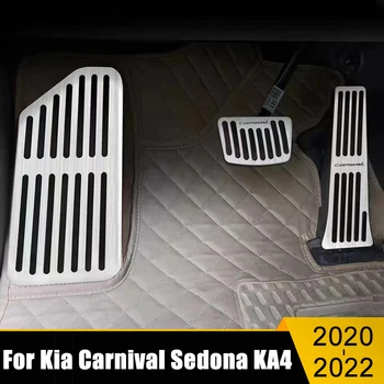 Araba pedalları koruyucu örtü s Kia Carnival Sedona KA4 2020 2021 2022 Gaz Yakıt Fren Footrest Pedalı el tutamağı kapağı Aksesuarları