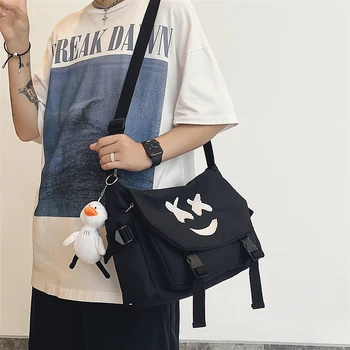 Askılı çanta Çift Büyük Kapasiteli Moda Marka omuzdan askili çanta Çapraz Çanta Boş Çanta Japon Öğrenci Çantası