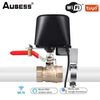 Aubess Tuya Akıllı WiFi Su Vanası Gaz Vanası Kontrol Uzaktan Zamanlayıcı Bahçe Akıllı Musluk Su Desteği Alexa Google Asistan