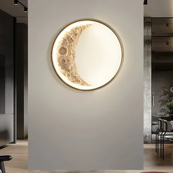 Ay Duvar Lambası Modern LED Aydınlatma Dekorasyon Aplik Kapalı Yatak Odası Oturma Yemek oda duvar dekoru Sanat Tasarım