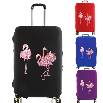 Bagaj Kapağı Bavul Koruyucu Esneklik Çizilmeye Dayanıklı Durumda Asil Çiçek Flamingo Toz Durumda 18-28 İnç Seyahat Arabası