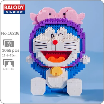 Balody 16236 Zodyak Anime Doraemon Balık Kedi Robot Hayvan Pet Modeli Mini Elmas Blokları Tuğla Yapı Oyuncak Çocuklar ıçin hiçbir Kutu