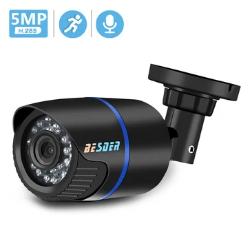 BESDER H. 265 Ses IP Kamera 2MP 3MP 5MP DC 12V POE 48V Açık Gözetim Kamera IP Hareket Algılama FTP Güvenlik CCTV Kamera