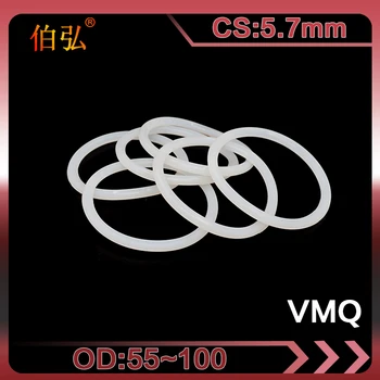 Beyaz Silikon Yüzük 1 ADET/lot Silikon/VMQ O-Ring deforme edin.7 mm OD55/60/65/70/75/80/85/90/95/100mm Lastik O Ring Conta Conta Yıkama