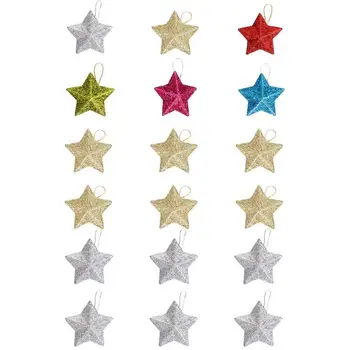 Beş Köşeli Yıldız Noel Süsler 18 Pcs Haning Süslemeleri Yıldız Pentagram İçin Noel Ağacı Yaratıcı Dekoratif Yıldız İçin