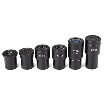 Biyolojik Mikroskop Mercek 5X 10X 15X 16X 20X 25X Geniş Açı Optik Cam Lens Montaj Boyutu 23.2 mm Mikroskop Aksesuarları