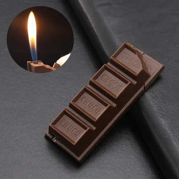 Bütan Gaz Açık Alev Çakmak Kişiselleştirilmiş Orijinal Çikolata Taşınabilir Çakmak Sigara Aksesuarları Erkek Araçlar