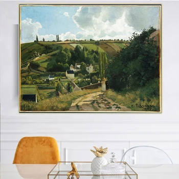 Citon Camille Pissarro《Jalais Tepesi, Pontoise》Tuval Yağlıboya Ünlü Sanat Resim Posteri Duvar Dekor modern ev dekorasyonu