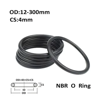 CS 4.0 mm OD 12 ~ 300mm Siyah NBR O Ring Conta Conta Nitril Bütadien Kauçuk Spacer Yağ Direnci Yıkayıcı Yuvarlak Şekil