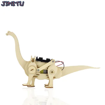 Dinozor KÖK Oyuncaklar ahşap MODEL Kitleri Çocuklar için 3D Elektrikli Yürüyüş Brachiosaurus Bulmaca Modelleri DIY eğitici oyuncak Çocuklar için
