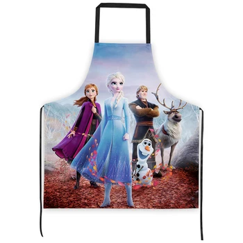 Disney Dondurulmuş Mutfak Pişirme Önlük Polyester Su Geçirmez Yağ Geçirmez Kadın Avental De Cozinha Delantal Cocina