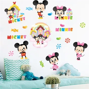 Disney Mickey Minnie 20 * 30 cm Duvar Çıkartmaları Çocuk Odaları Kreş Ev Dekorasyonu Karikatür duvar çıkartmaları Pvc Duvar Sanatı Diy Duvar Kağıdı