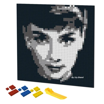 DIY Tuğla Piksel Sanat Audrey Hepburn Mozaik Odası Dekoratif Pop Boyama By Numbers MOC oyuncak inşaat blokları Benzersiz Hediye Fikirleri