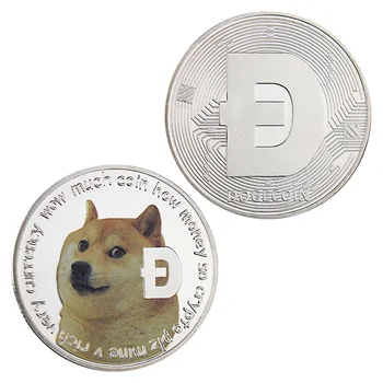 Dogecoin Koleksiyon Gümüş Kaplama Hatıra Kripto Para Fiziksel Cryptocurrency Sikke Olmayan para hatıra parası
