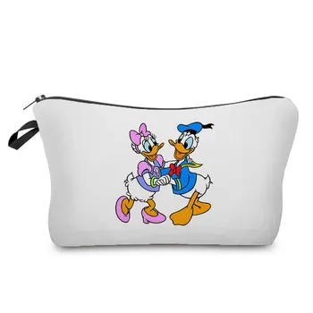 Donald Ördek Baskılı Kozmetik Çantaları Disney Kadın Makyaj Çantası Mini Yüksek Kaliteli Eko Kullanımlık saklama çantası Çocuk Şeker Çantası Kalem Kutusu