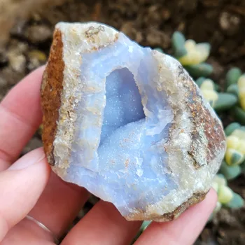 Doğal Mavi Kalsedon Akik Ham Taş Reiki Şifa Geode Mineral Ev Dekorasyon Numune
