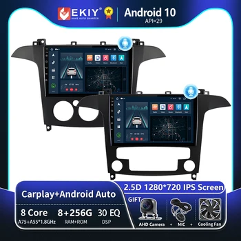 EKIY T8 8 + 256G Android 10 Araba Radyo Ford S-Max İçin S Max SMax 2007 2008 Stereo Carplay Otomatik Multimedya Oynatıcı Navigasyon GPS DVD