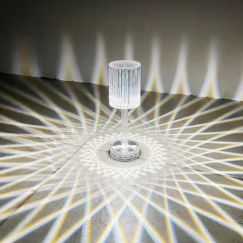 Elmas Masa yatak odası için lamba Başucu Art Deco Romantik Taşınabilir Dokunmatik Kristal masa ışığı Şarj LED Masa Gece Lambası