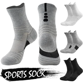 Erkek Koşu spor çorapları Kış sıcak tutan çoraplar nefes alabilen ter Deodorantı Pamuklu Çorap Orta Tüp Bisiklet Sox Erkek EU38-45