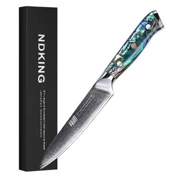 FINDKING Bıçak Muhteşem Serisi 67 Katmanlar Şam Çelik Mutfak maket bıçağı Abalone Reçine Kolu 5 inç Soyma Meyve Bıçağı