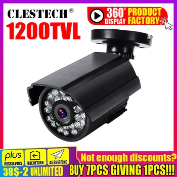 Gerçek 1200TVL HD Mini güvenlik kamerası Cmos Açık Su Geçirmez IP66 IR Gece Görüş Analog Kamera renk izleme güvenlik braketi İle