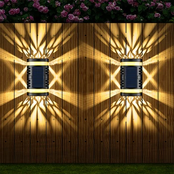 Güneş duvar lambası LED avlu bahçe duvar lambası açık su geçirmez duvar lambası çevreleyen duvar asılı lamba