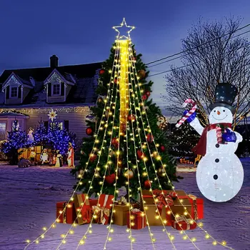 Güneş Yıldız Dize Işıklar Navidad Graden Parti için Dekorasyon Peri Güneş Açık Noel LED Dize Işıklar Veranda Dekorasyon
