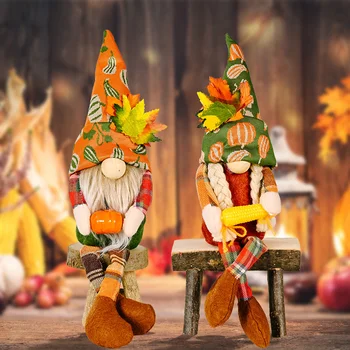 Güz Gnome Kabak Ayçiçeği İsveç Nisse Tomte Elf Cüce Peluş Süsler Noel Sonbahar Şükran Dekor