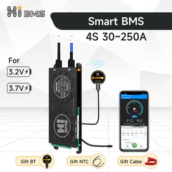 HIBMS Akıllı bms Lifepo4 4S 12V Li-İon Bluetooth Pil 60A 100A Dengeleyici Açık Güç Bankası Ev Güneş Depolama İnvertör RV