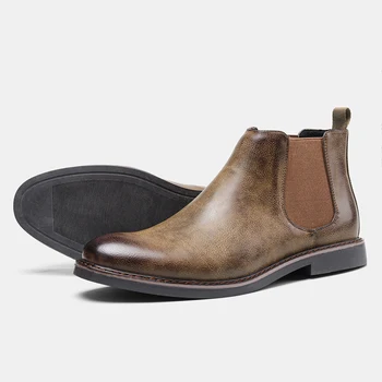 İlkbahar / Sonbahar Wootten erkek ayakkabısı Nefes erkekler moda erkek Chelsea çizmeler rahat Yeni Tasarım yarım çizmeler S12560-S12568 C1