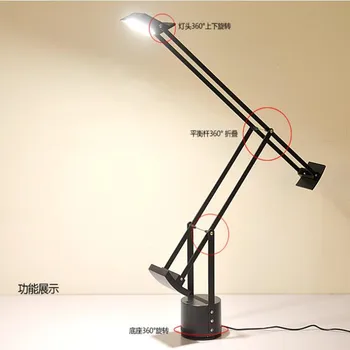 İtalyan Tasarımcı Klasik Arşimet Tizio Flip Masa Lambası, Modern Minimalist LED Başucu Lambası Çalışma E27 Masaüstü Dekoratif Lamba