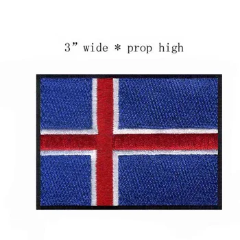 İzlanda Demir On Nakış Bayrağı Yamalar Logolar 3 