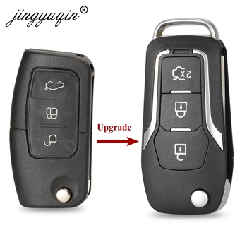 jingyuqin 3 Düğme Modifiye Çevirme Katlanır Uzaktan Araba Anahtarı Kabuk ford kılıfı Odak 2 3 Mondeo Fiesta Kontrol anahtar Fob Vaka