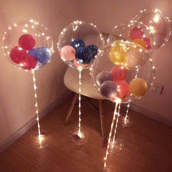 JOY-ENLIFE Doğum Günü Partisi Balonlar Standı Balon Tutucu Şeffaf balon led ışık Çocuklar Bebek Duş Düğün Parti Süslemeleri