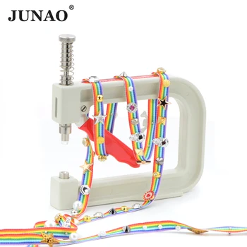 JUNAO 4 5 6 8 10mm Beyaz İnci Boncuk İnci Ayar Makinesi Taklidi El Basın Araçları Perçin Makinesi El Sanatları Dikiş Malzemeleri
