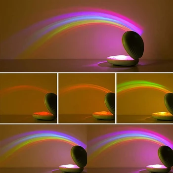 Kabuk Projektör Lambası Gökkuşağı Projeksiyon Gece Lambası Yaratıcı Renkli Atmosfer Lamba Oturma Odası Yatak Odası Dekorasyon Çocuk Hediyeler