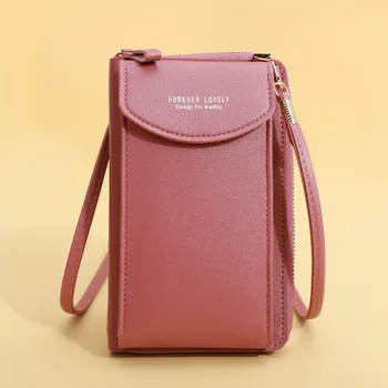 Kadın Omuz Askısı Çantalar Düz Renk Deri Yaz Çanta Kısa Seyahat Cep Telefonu Çantası Kart Sahipleri Depolama Cüzdan Flap Cep